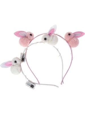 Feyza Design Renkli LED Işıklı Minik Tavşan Taç, Çocuklar Için Neşeli Eğlence Hediye