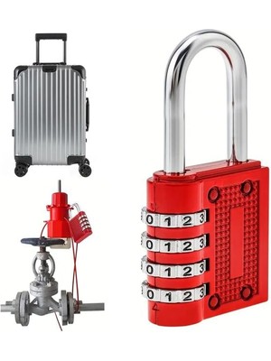 Starseven PM-24698 Asma Güvenlik Kilidi Bavul Dolap Kilit 4 Basamaklı Haneli
