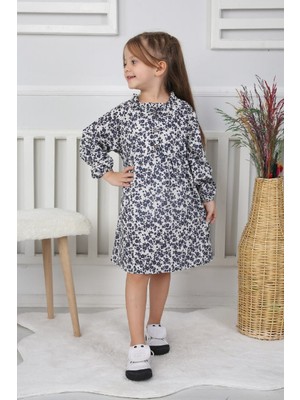 Canan Çakmak Kız Çocuk Kendinden Desenli Elbise