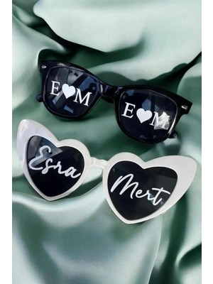 Feyza Design Kişiye Özel Gözlük Camı Sticker, Gelin Damat Temalı, Dekoratif Aksesuar