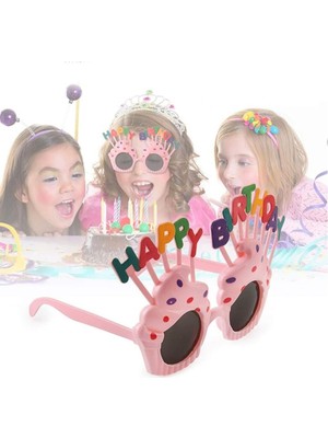 Feyza Design Renkli Happy Birthday Krema Gözlük, Çocuk ve Yetişkinler Için Uyumlu