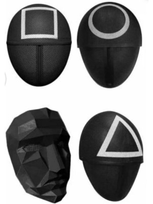Feyza Design Kare, Üçgen ve Daire Tasarımlı Eğlenceli Yüz Maskeleri Seti