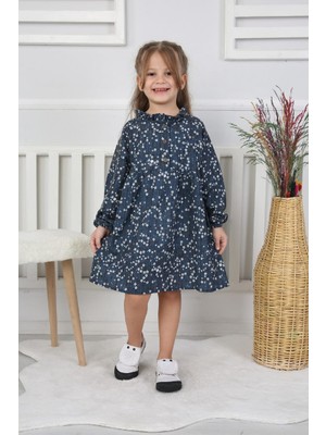 Canan Çakmak Kız Çocuk Kendinden Desenli Elbise
