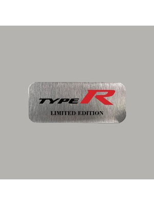 CRF Reklam Promosyon Matbaa Honda Type-R Limited Edition Metal Etiket 3x7 cm Arkası Yapışkanlı 1 Adet