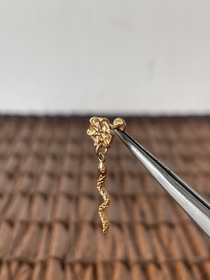 Aida Jewelss 316 L Cerrahi Çelik Yılan Sallantı Altın Tragus Helix Piercing