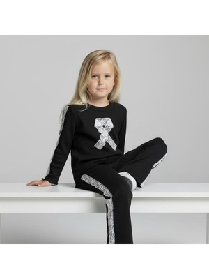 Kız Çocuk Dantelli Fiyonklu Rahat Kaşkorse Takım