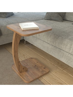 Ed Pet Dizayn Tekerlekli Dekoratif Kare C Sehpa Modern Zigon Sehpa Koltuk Yanı Sehpa