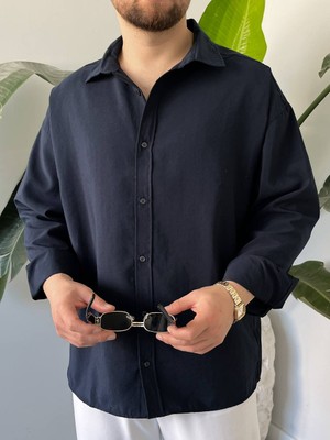 Erkek Modal Kumaş Oversize Düğmeli Modern Gömlek K3008G