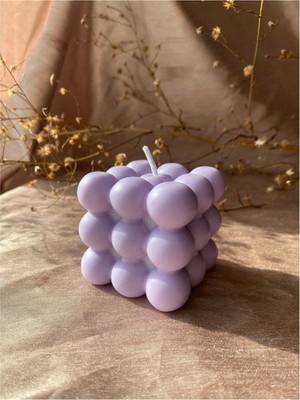 Modern Bubble Küp Mum Mor Dekoratif Mum 1 Adet