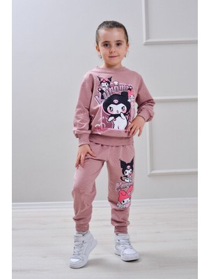 Yağmur Giyim Pjk2i Kuromi Desenli 2 Ip %100 Pamuk Kız Çocuk Eşofman Takımı 3-10 Yaş 6427