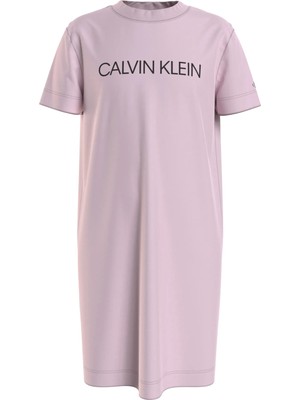 Calvin Klein Kadın Pembe Calvin Klein Inst Logo T-Shırt Dr Kadın Pembe Elbise