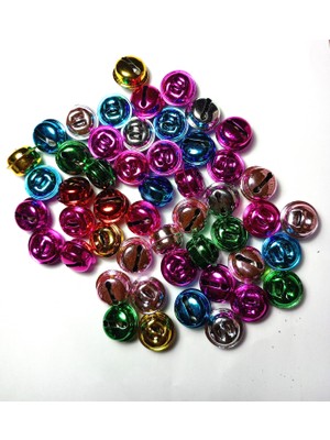 Seçilir Karışık Renkli 50 Adet 2,5 cm Metal Jingle Bells Basık Çan Zil Yılbaşı Parti Süslemesi Için Mini Çan