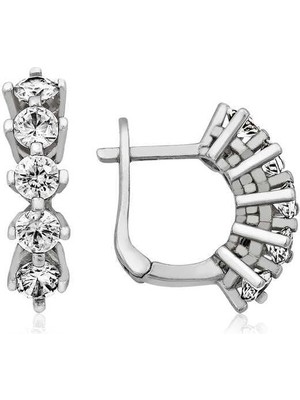 Özcömert Silver Gümüş 5 Taş Küpe