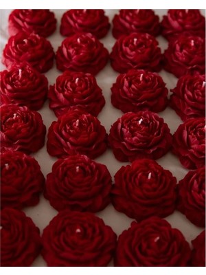 El Yapımı Kokulu Gül Figürlü Dekoratif Mum 3 Adet