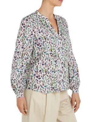 Tommy Hilfiger Kadın Beyaz Tommy Hilfiger Co Voıle Floral V-Nk Kadın Beyaz Gömlek