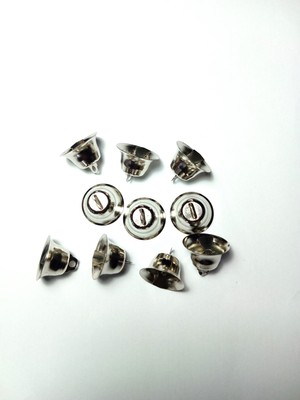 Seçilir Gümüş Renkli 10 Adet 2,5 cm Metal Jingle Bells Düz Çan Zil Yılbaşı Parti Süslemesi Için Mini Çan