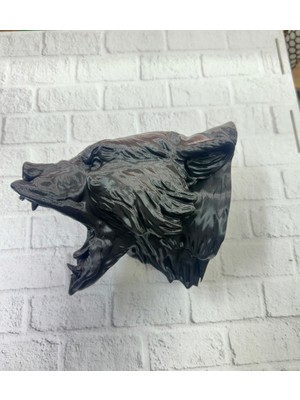 Zero Land Mtxdpn 3D Siyah Ayı Başı Duvar Dekoru Modern Asılabilir Heykel 25X19 cm