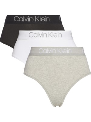 Calvin Klein Kadın Siyah Calvin Klein 3pk Hıgh Waıst Thong Kadın Siyah Tanga Set