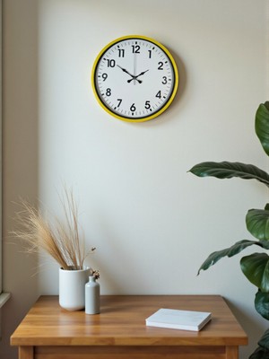 SHC4200 Zentime 36 cm Sarı Dekoratif Duvar Saati