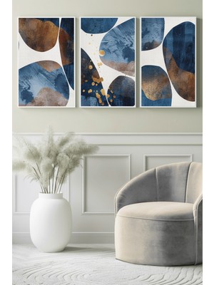 Kobalt Sessizliği 3’lü Kanvas Tablo