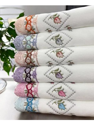 Vellista Home Collection %100 Pamuklu 50×90 Ağır Nakışlı Güpürlü Lüx Kutulu Çeyizlik El ve Yüz Havlusu