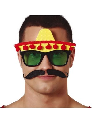 Feyza Design Renkli Yetişkin Fiesta Şapkası ve Şeffaf Gözlük Seti, Eğlenceye Renk Katın