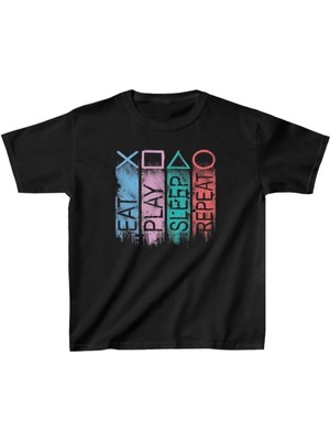 Giyim Center Unisex Çocuk Baskılı T-Shirt - Siyah