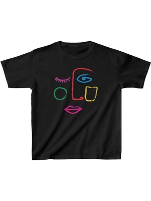 Giyim Center Unisex Çocuk Baskılı T-Shirt - Siyah