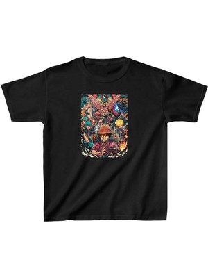 Giyim Center Unisex Çocuk Baskılı T-Shirt - Siyah