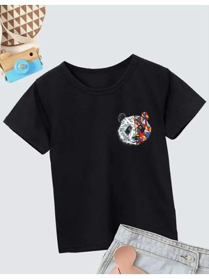 Giyim Center Unisex Çocuk Baskılı T-Shirt - Siyah