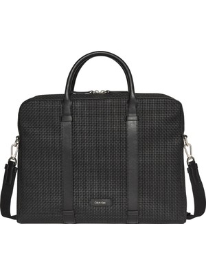 Calvin Klein Erkek Siyah Calvin Klein Embossed Woven Commuter Erkek Siyah Evrak Çanta