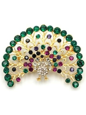 Royaleks Tavus Kuşu Broş - Altın