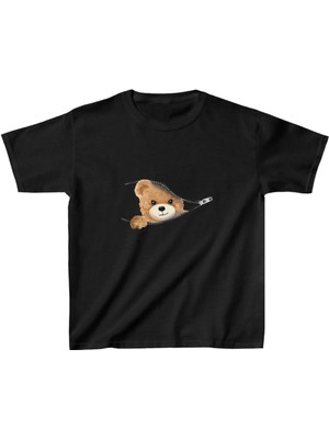 Giyim Center Unisex Çocuk Baskılı T-Shirt - Siyah