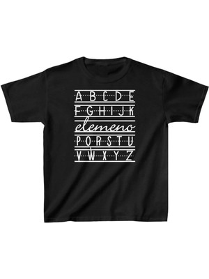 Giyim Center Unisex Çocuk Baskılı T-Shirt - Siyah