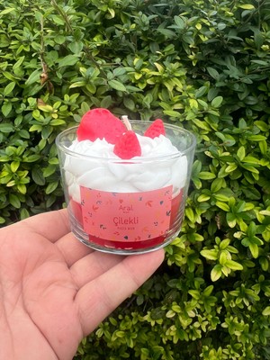 ARALMİNİ Pasta Mum Mandalina, Böğürtlen, Çilek, Yabanmersini Kokulu Mum Dekoratif Mum