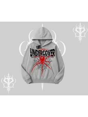Beyaz Kapşonlu Sweatshirt Spider Undercover