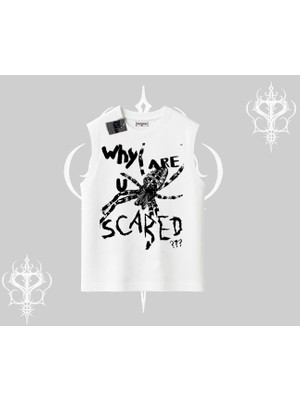 Beyaz Kolsuz Tişört Why Are U Scared