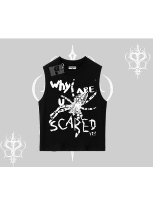 Beyaz Kolsuz Tişört Why Are U Scared