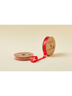 Anadolu Box Biye Saten Katlı 012 Kırmızı 2 cm 25 Metre %100 Polyester