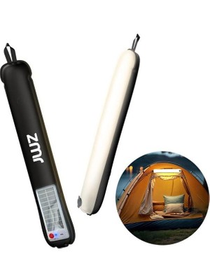 ZMR-385 Katlanır Şişirilebilir Beyaz Ledli Aydınlatma Tüpü USB ve Güneş Enerjisi Şarjlı Armatür