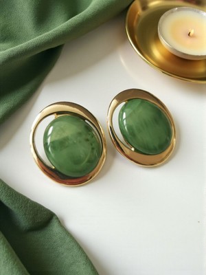 Halley Concept Yeşil Oval Küpe