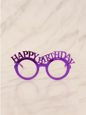 Feyza Design Mor Renkli Doğum Günü Gözlüğü, Eğlenceli Parti Aksesuarı