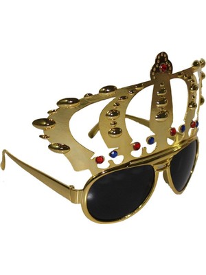 Feyza Design Altın Renk Kral Tacı Şekilli Parti Gözlüğü, Eğlence ve Şıklık Için