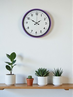 Anadolu Box Zentime 36 cm Mor Dekoratif Duvar Saati