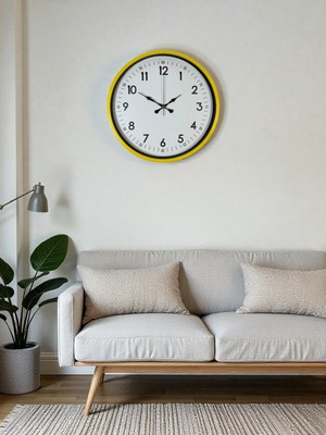 Anadolu Box Zentime 36 cm Sarı Dekoratif Duvar Saati
