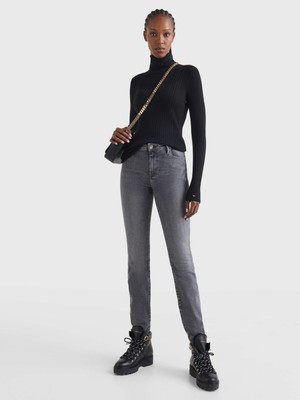 Tommy Hilfiger Kadın Siyah Tommy Hilfiger Lyocell Sılk Roll-Nk Kadın Siyah Kazak