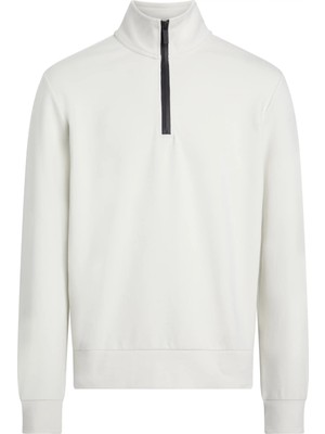 Calvin Klein Erkek Beyaz Calvin Klein Lux Tech Q-Zıp Sweat Erkek Beyaz Sweatshirt