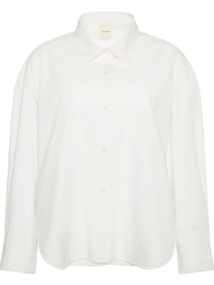 Calvin Klein Kadın Beyaz Calvin Klein Crisp Poplin Oversized Cropped S Kadın Beyaz Gömlek