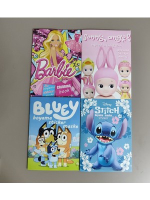 Ada Çanta Kırtasiye 4 Adet Stickerli Boyama Kitabı (Sonny Angel/barbi/bluey/stitch) AD555916
