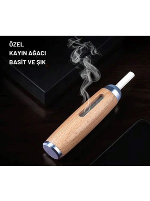 Lüks Kayın Ağacı Araç Tutucu. Portatif Küllük, Kül Dökülmez. Şık ve Dayanıklı